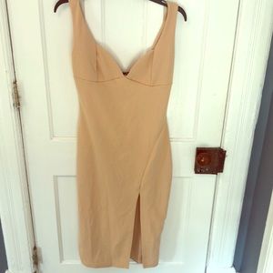 Nasty gal nude dress with leg slit